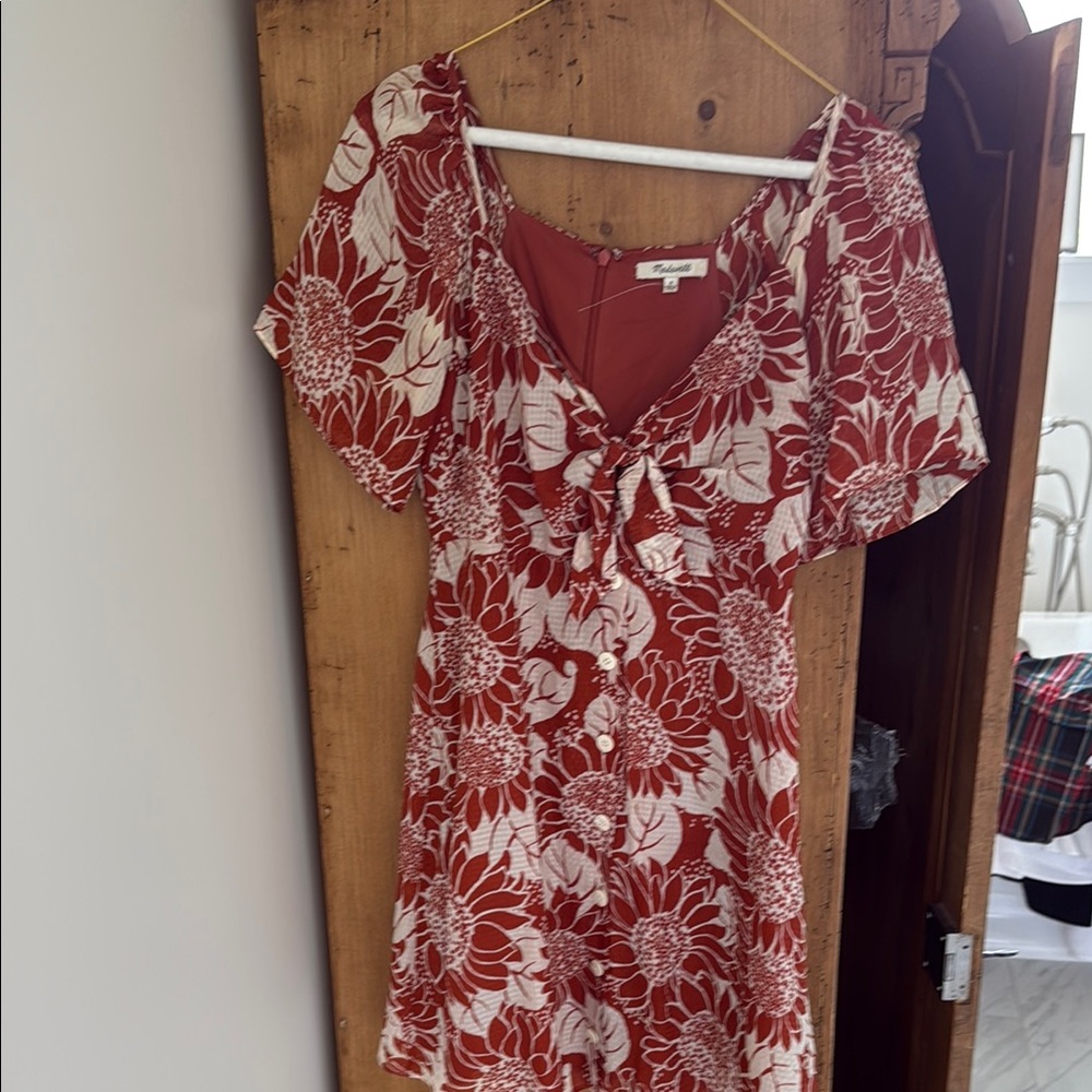 Madewell Brown Red Sweetheart Sundress